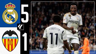 Real Madrid 51 Valencia  HIGHLIGHTS  LaLiga 202324 [upl. by Kedezihclem]