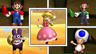 All Characters Level Endings In New Super Mario Bros U Deluxe [upl. by Ecinev]