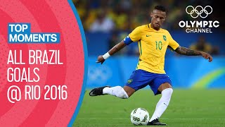 Every Brazil mens football goal at Rio 2016  Top Moments [upl. by Gracye416]