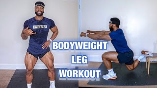 The MOST EFFECTIVE BODYWEIGHT LEG WORKOUT  At HOME  No Equipment [upl. by Sidney]