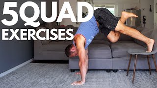 5 Exercises To Build Strong Quads At Home  No Equipment Leg Training [upl. by Engleman]