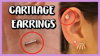 HOW TO REMOVE AND INSERT CARTILAGE EARRINGSLABRET 16G [upl. by Marl]