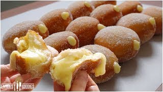 Melt In Your Mouth Vanilla Custard Cream Donuts Recipe [upl. by Oznole]