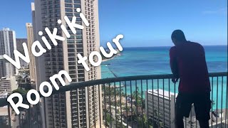 Sheraton Princess Kaiulani Oceanfront Room Tour in OahuHonoluluWaikiki Hawaii [upl. by Chamkis]