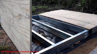 Easy Shed basefoundation How I Did It [upl. by Ahsiuqal860]