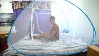 Popup Mosquito Net Tent for Beds Review [upl. by Yila]