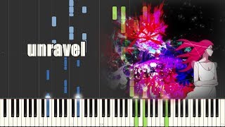 Tokyo Ghoul Opening  unravel Piano Synthesia [upl. by Dieball]