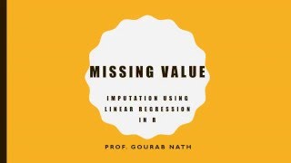 Missing Value  Imputation uing Simple Linear Regression using R [upl. by Anayek892]