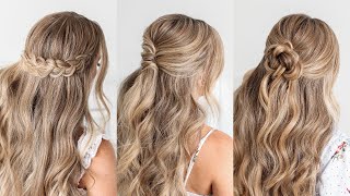 3 FALL HALF UPDOS 🍂 EASY HAIRSTYLES  Missy Sue [upl. by Ardnot]