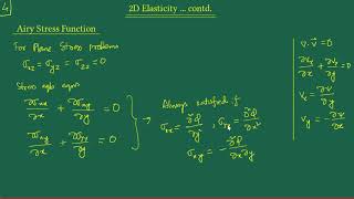 2D Elasticity – 2 Airy Stress Function [upl. by Araihc]