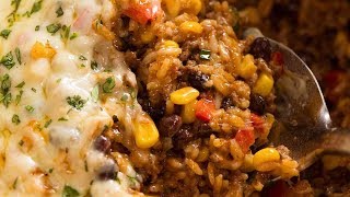 Mexican Ground Beef Rice Casserole [upl. by Pouncey]