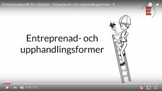 Entreprenad och upphandlingsformer  Entreprenadjuridik för nybörjare del 5 [upl. by Arimas888]