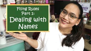 Alphabetizing Names  Filing Rules Part 1  Clerical Operations  Civil Service Review [upl. by Nimsaj]