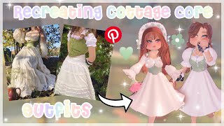 Recreating COTTAGECORE Outfits From Pinterest  Roblox Royale High Outfit Ideas  LauraRBLX [upl. by Coray]