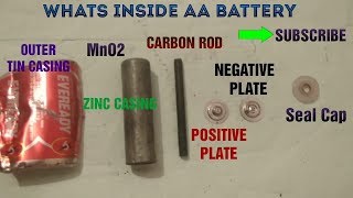 Inside Eveready AA cellbattery  Opening a AA cell [upl. by Siramay]