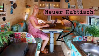 Neuer HUBTISCH im Campervan  Sitzecke mit Bett  Van Selbstausbau  ILSE Hubtisch [upl. by Marilin]