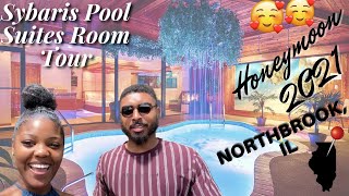 Sybaris Pool Suite Room Tour Vlog  Our Honeymoon 2021 😍  Northbrook IL 📍 Black Love [upl. by Eenattirb150]