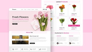 Create A Responsive ECommerce Flower Shop Website Design Using Pure HTML amp CSS Only [upl. by Solly]