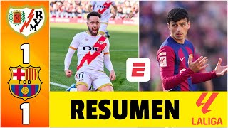 BARCELONA TROPEZÓ ante el RAYO VALLECANO empató 11 y le pierde pisada al REAL MADRID  La Liga [upl. by Jovita96]