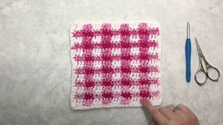 Crochet Gingham Print Tutorial  Right Handed [upl. by Kendry243]