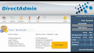 DirectAdmin  Navigating around in DirectAdmin [upl. by Yrovi]