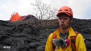 Kīlauea Volcano – USGS 24 Hour Watch Monitoring Lava Flow [upl. by Ayotnahs]