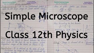 Simple Microscope Chapter 9 Ray Optics And Optical Instruments Class 12 Physics [upl. by Dodge]