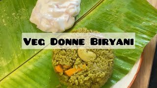 Veg Donne Biryani  Donne Biryani  Green Biryani  Easy Donne Biryani Recipe [upl. by Warfield]