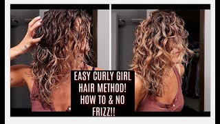 EASY CURLY GIRL METHOD  HOW TO  BEGINNERS [upl. by Gilbert]