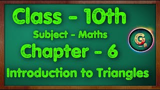 Class  10 Ex  6 Introduction to Triangle  Part  1  NCERT CBSE [upl. by Alliehs]