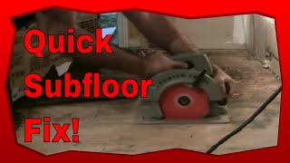 How to Repair Subflooring Using A Porter Cable Circular Saw [upl. by Alesiram]