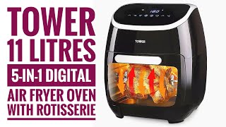 Tower T17039 11L 5IN1 Digital Air Fryer oven with Rotisserie Unboxing Review and How to Use [upl. by Bourke]