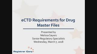 US FDA eCTD Requirements for Drug Master Files DMFs [upl. by Tnilc]