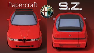 【Papercraft】How to make Alfa Romeo SZ 130 scale paper model [upl. by Engvall]