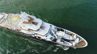 Beautiful Drone Footage of Ulysses mega yacht heading out to sea 5614715200 [upl. by O'Neill]