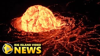 Kilauea Eruption Update Lava Lake Dome Fountain Emerges Jan 5 2021 [upl. by Arielle]