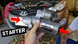 HOW TO REPLACE STARTER ON HYUNDAI ELANTRA [upl. by Lesirg]