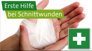 Erste Hilfe bei Schnittwunden [upl. by Hamlin]