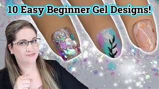 💅🏻 10 EASY DIY GEL NAIL DESIGNS 💅🏻 [upl. by Ravi]