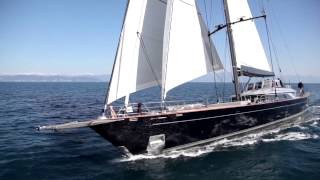 60m Perini Navi sailing yacht PERSEUS3 under sea trials [upl. by Retsof630]