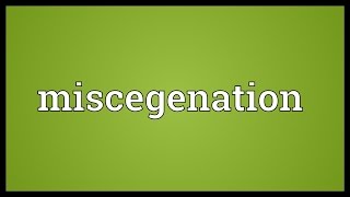 Miscegenation Meaning [upl. by Maye]