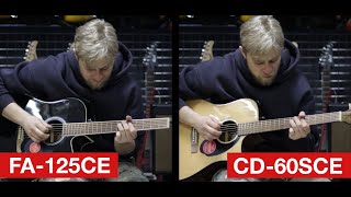 Fender FA125CE vs Fender CD60SCE 🎸 Acoustic and Electric Tone Demo [upl. by Dolora383]