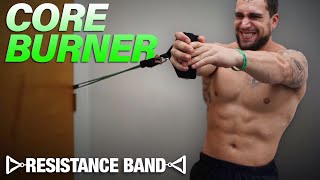 Resistance Band Core Workout At Home to Get Ripped Abs amp Obliques [upl. by Kirima456]