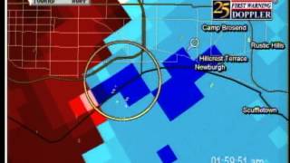 NEWS 25 EvansvilleNewburghBoonville Tornado Coverage  November 6 2005 [upl. by Karlis680]