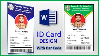 Employee ID Card Design in Microsoft Word  ID Card Design in MS Word Hindi [upl. by Ayres]