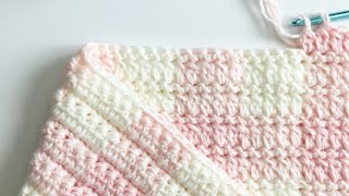 DC2tog Double Crochet 2 Together Gingham Blanket [upl. by Ahsiam]