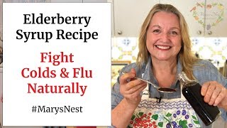 Homemade Elderberry Syrup Recipe  A Natural Home Remedy For Colds and Flu [upl. by Nnire]