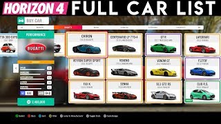 Forza Horizon 4  All Cars  DLC  List [upl. by Trant]