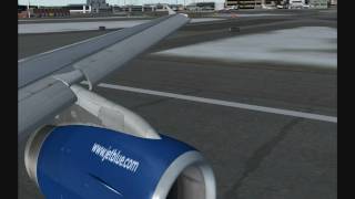 FS2004  JetBlue A320 Boston Takeoff [upl. by Gnay]