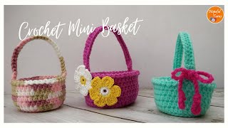 Mini Crochet Basket for Beginners  Easy Crochet Easter Basket  Egg Basket  Crochet Easter Ideas [upl. by Annaul]